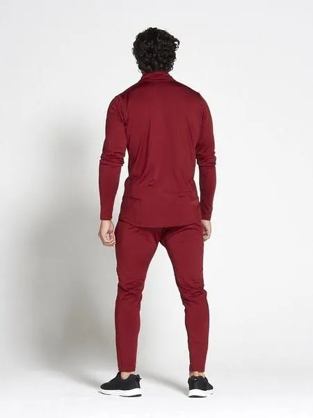 PURSUE FITNESS Shiny Track Pants Joggers Burgundy