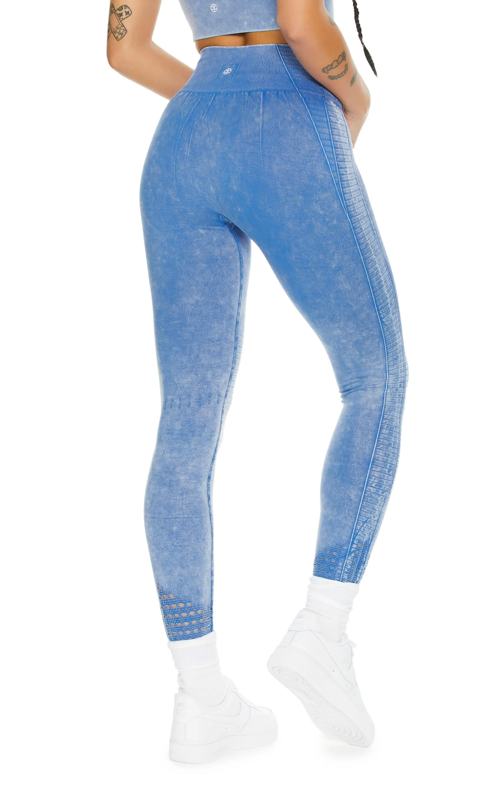 Ride or Die Seamless Moto High-Waist Leggings | Powerwash Medium Blue