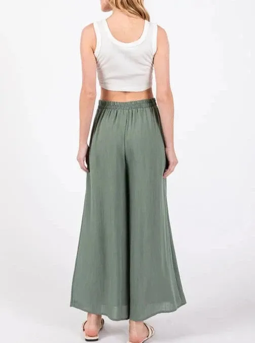 Simple Breeze Wide Leg Set With Twin Pockets (Assorted Colors)