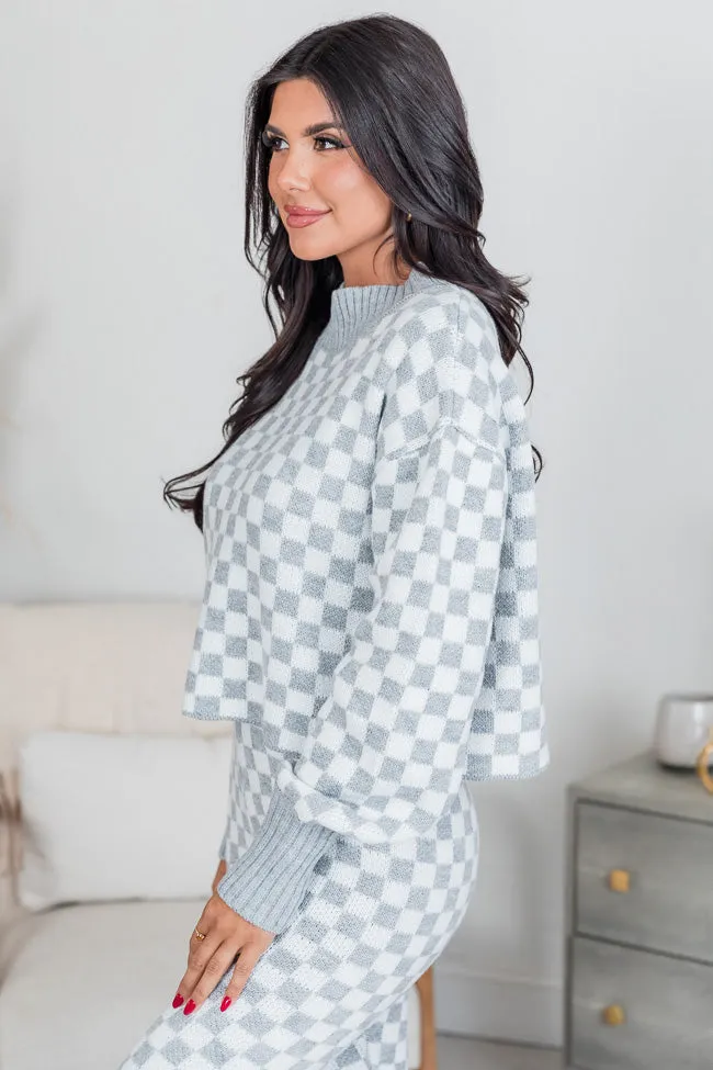 Simple Solutions White and Grey Checkered Sweater Set FINAL SALE