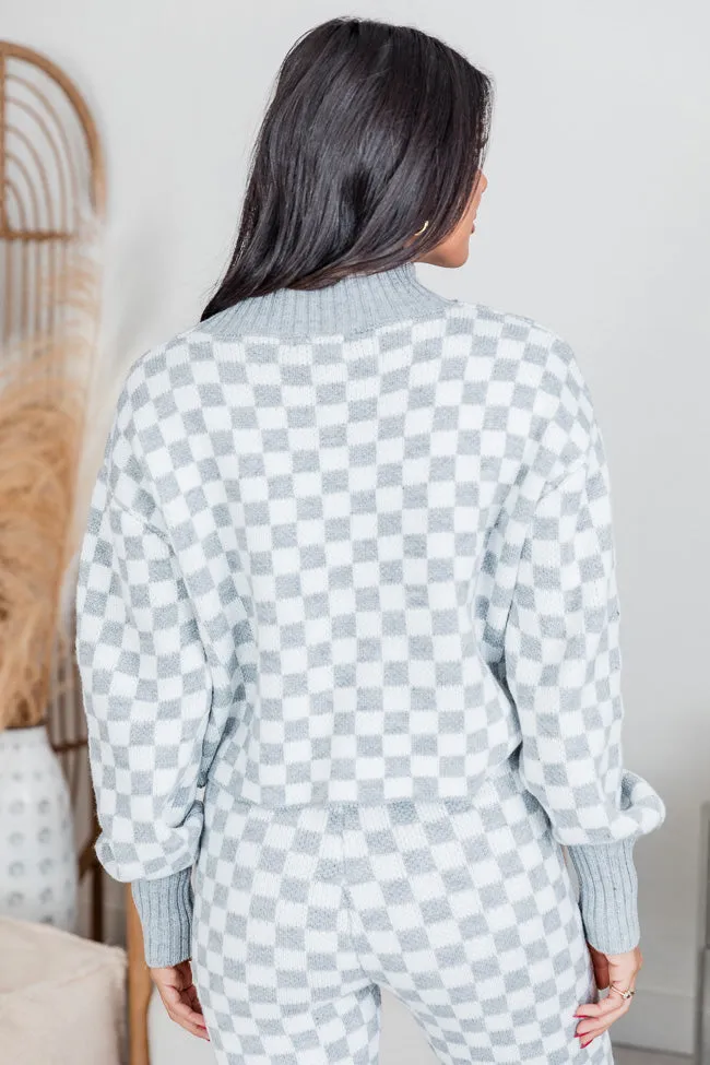 Simple Solutions White and Grey Checkered Sweater Set FINAL SALE