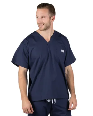 Small Long David Navy Blue Simple Scrub Top
