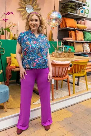 Tantilly's Ultimate pants plain - casual & chique- bright purple