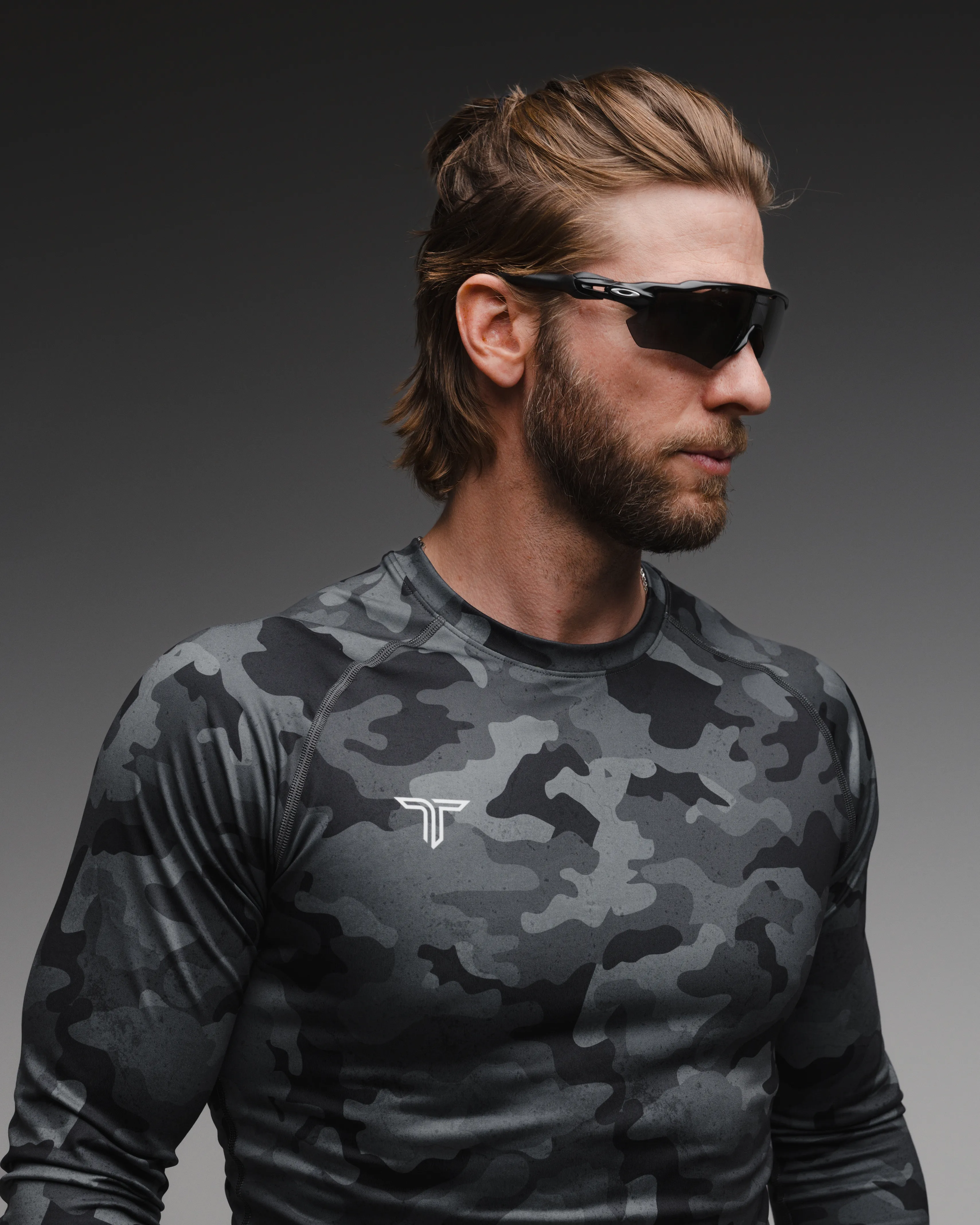 Urban Camo Long-Sleeve Rashguard - Black