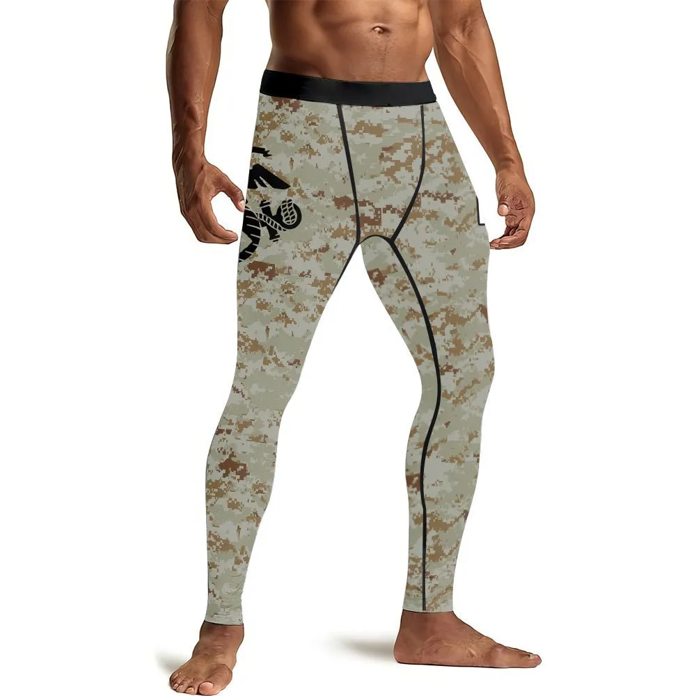 USA Marine Corp Veteran Men's Compression Leggings