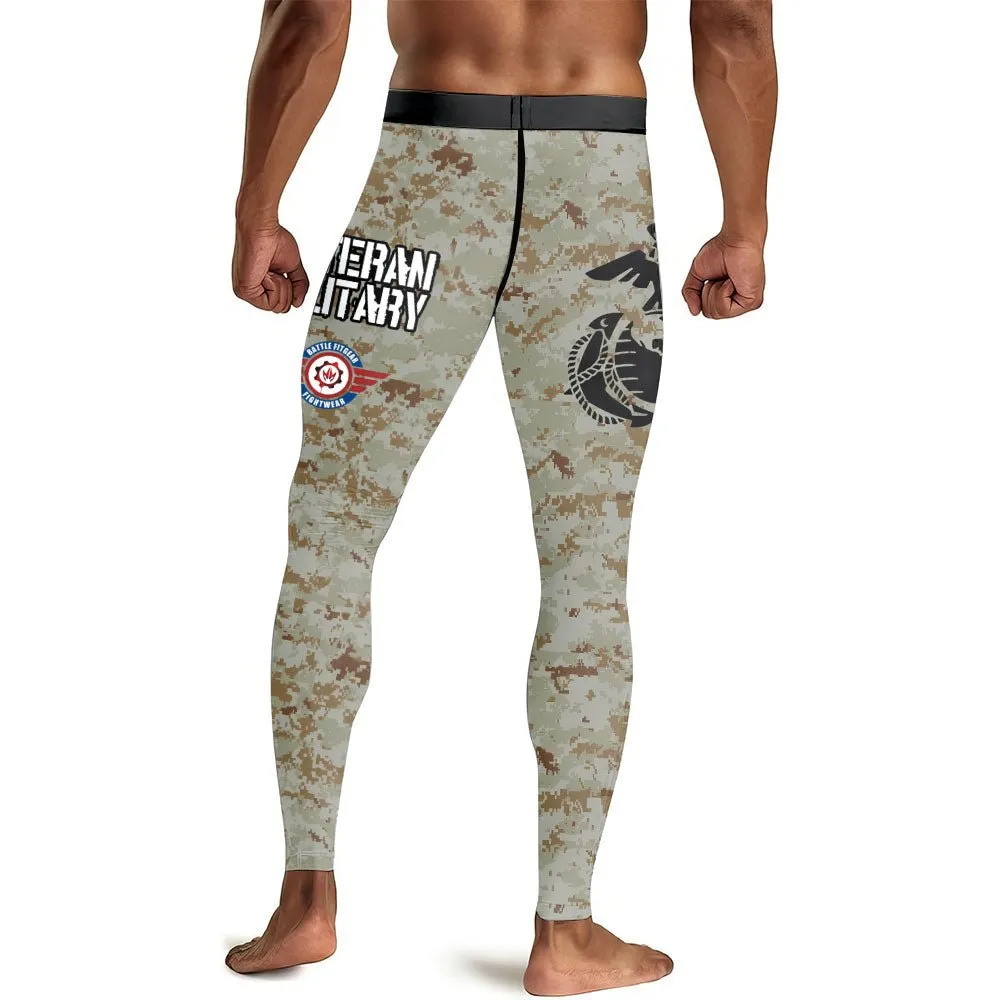 USA Marine Corp Veteran Men's Compression Leggings