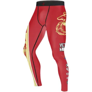 USA Marine Veteran Military Men's Compression Leggings
