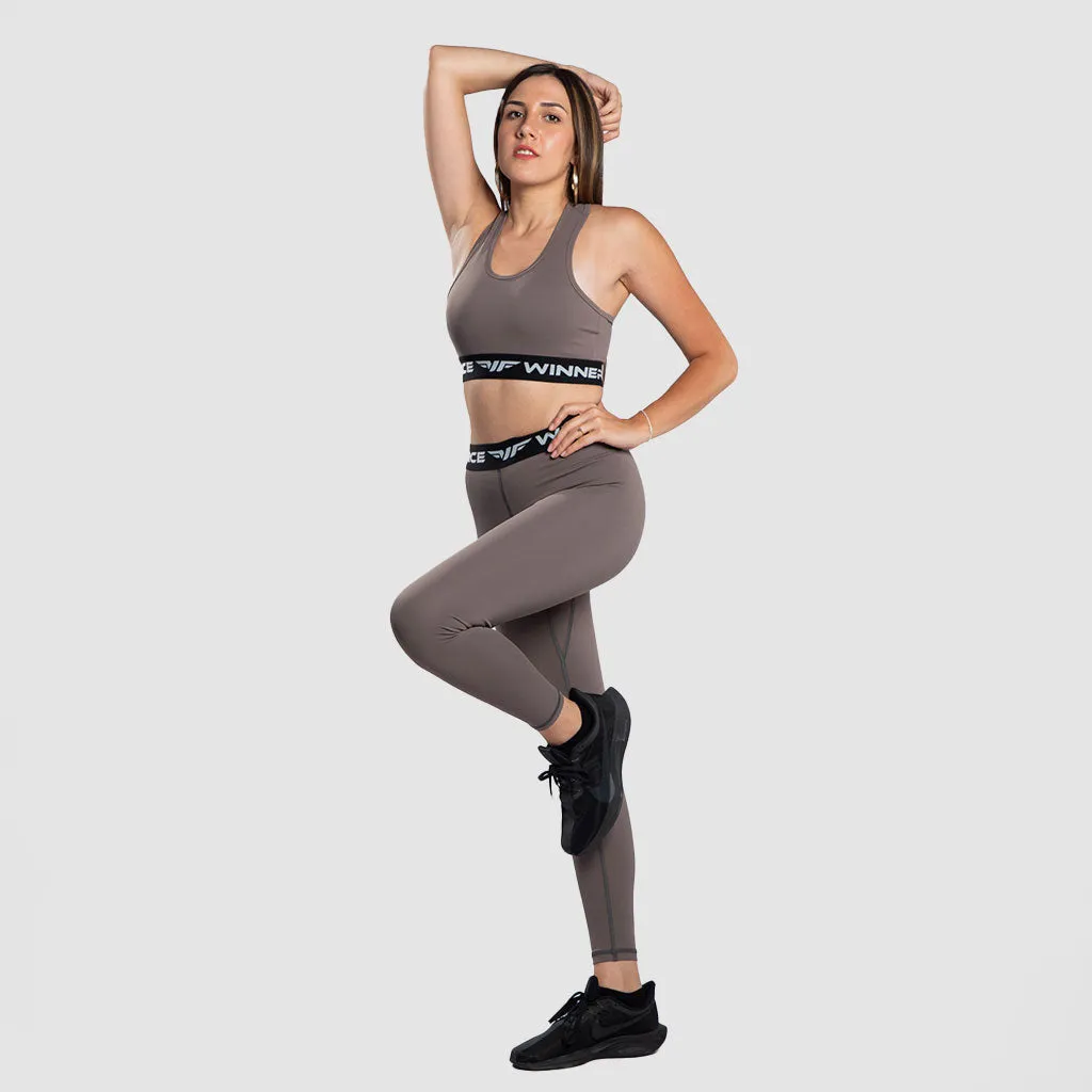 WOMEN TULIP LEGGINGS(KHAKI BROWN)