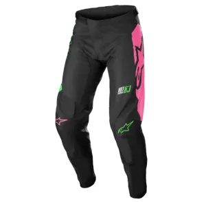 Youth Racer Compass Motocross Pants by Alpinestars (Pink/Green/White, UK Size:26 [Waist: 63-69cm])
